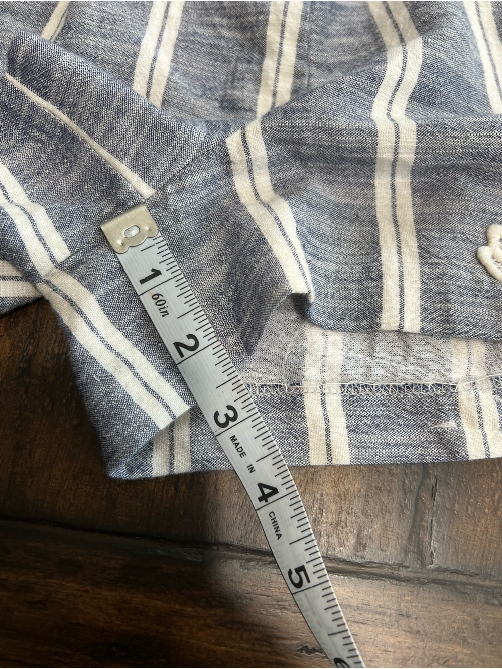 ZARA Paper Bag Shorts Blue White Stripe Shorts Crochet Detail Size XS - Picture 7 of 7